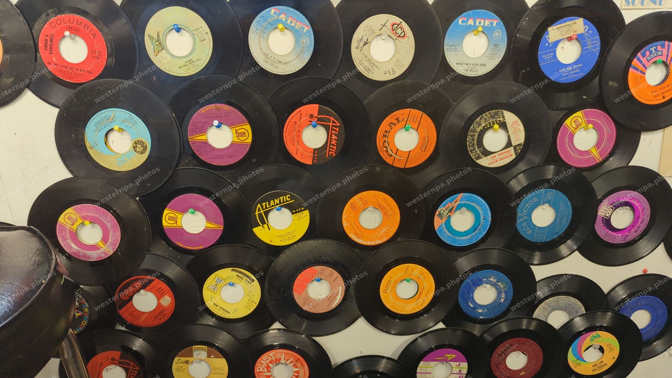 Collection of vintage 45 RPM vinyl records